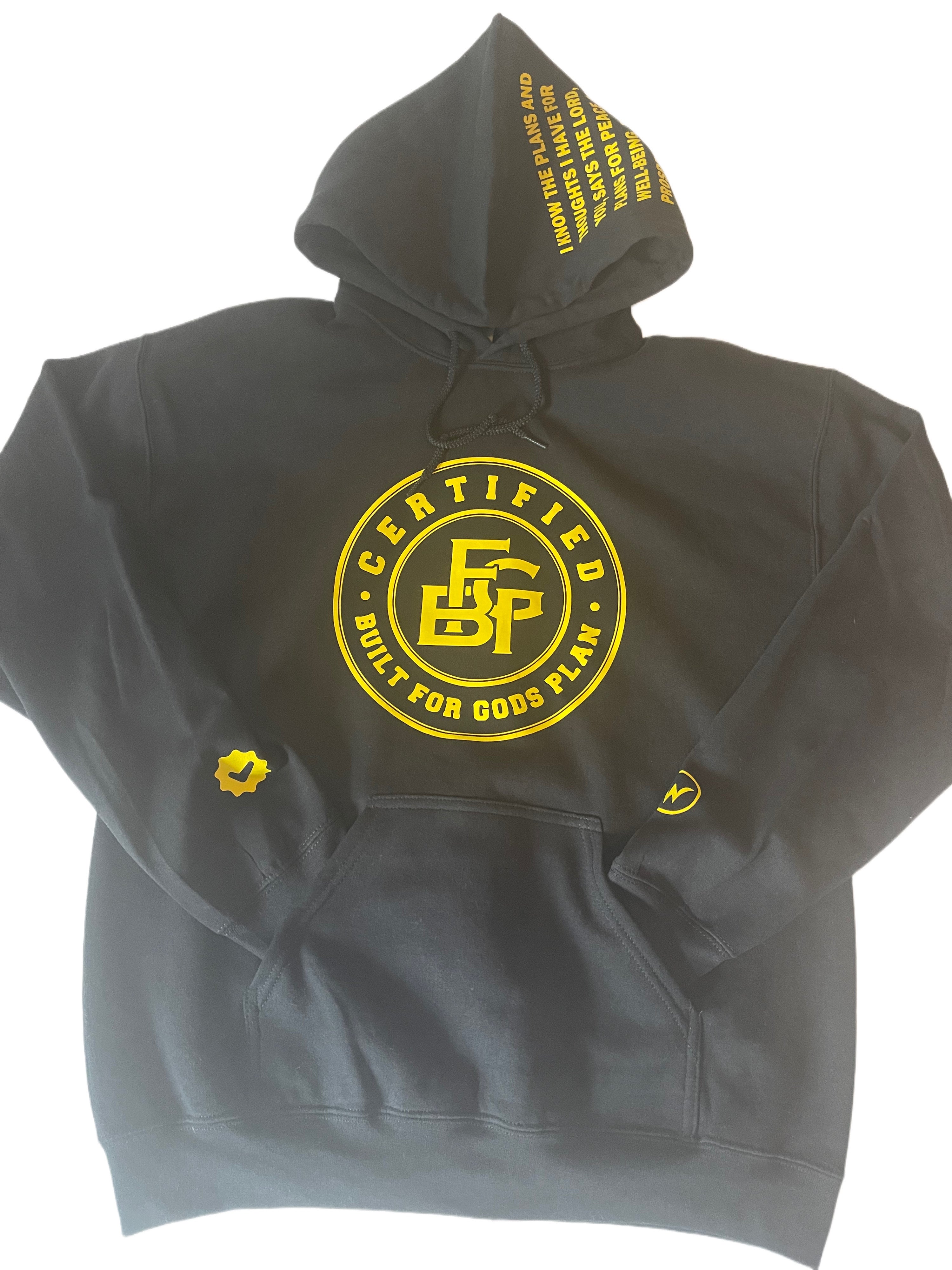 Certified BFGP-“SIGNATURE” FLEECE PULLOVER HOODIE-Black&Yellow