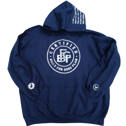 Certified BFGP-“SIGNATURE” FLEECE PULLOVER HOODIE-Blue&White