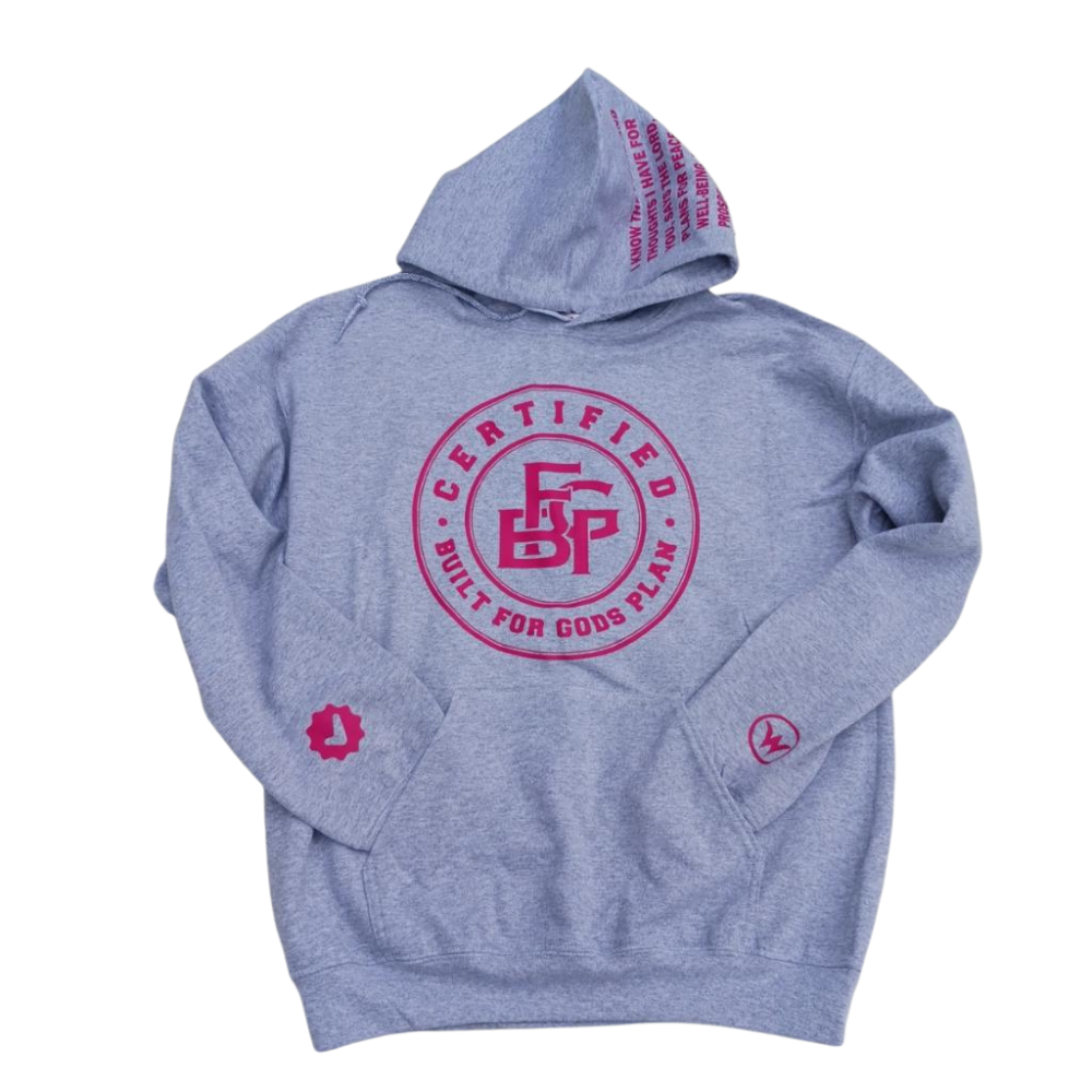 CERTIFIED BFGP "Signature" Fleece Pullover Hoodie-Gray&Maroon